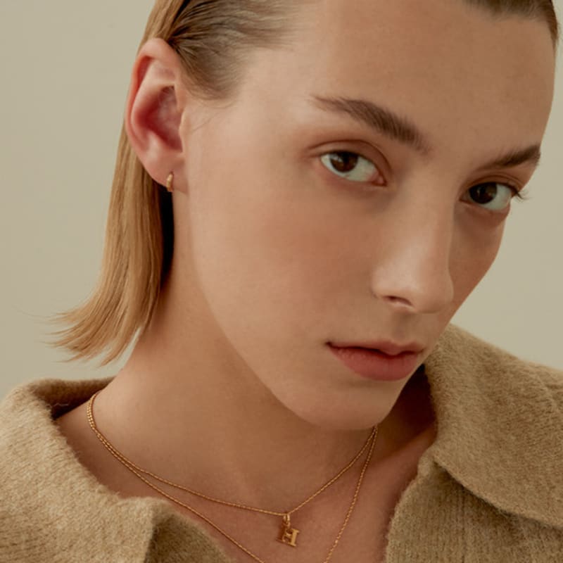 LUNNE 14k Luna Cut One-Touch Ring Earrings (14k Gold) #ER19