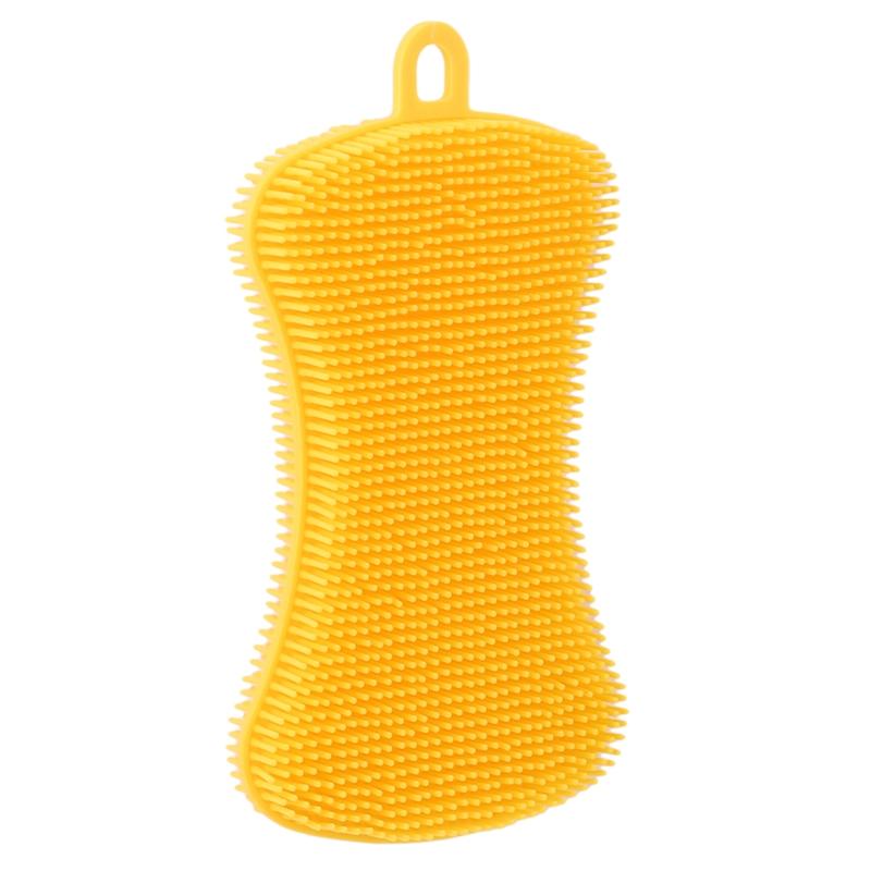 1Pc Silicone Dish Washing Sponge Scrubber Kitchen Cleaning Antibacterial Tool Gift