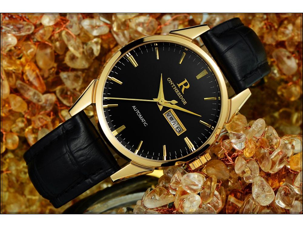 Ruizhiyuan Men's Waterproof Leather Strap Large Dial Watch