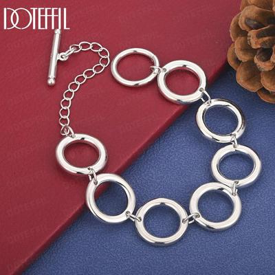 925 Sterling Silver Circular Bracelet Fashion Wedding Jewelry