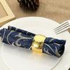 A03F-Gold Napkin Ring Buckles 6PCS For Wedding Party Dinnig Table Decoration Christmas Thanksgiving Birthday Napkin Holders