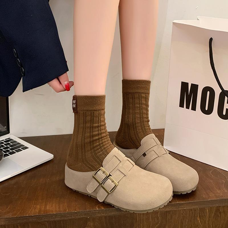 Retro bag head half slippers women's spring and summer new wear comfortable lazy versatile drag