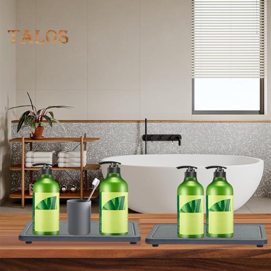 2Pcs Water Absorbing Stone Tray Quick Drying Diatomite Sink Coasters Anti-Slip Kitchen Sponge Holder Bathroom Vanity Trays