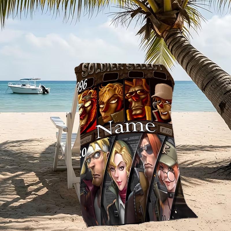 Customizable personalized beach towels Metal Slug themed designs.Suitable for the beach, yoga, sports;ideal as beach accessories