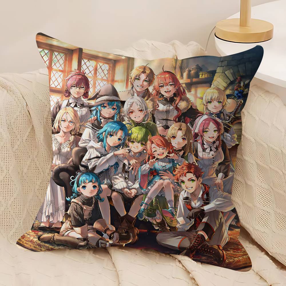 Mushoku Tensei Jobless Reincarnation Personalized Picture Text Home Decorative Pillows Household Gifts 45x45cm