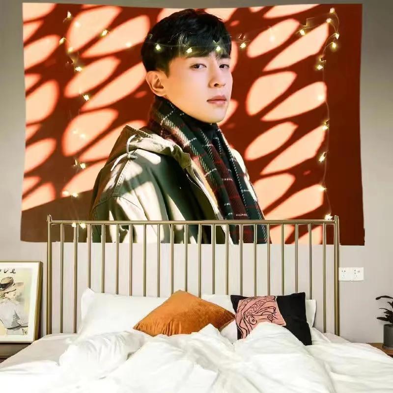 Celebrity support tapestry polyester wall hanging Kpop style fan decoration bedroom dormitory photos wall background decoration