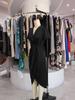 Elegant Wrap Dress for Women Satins V Neck Short Sleeve Midi Long Slit and Pleated Detail Gown for Party Gatherings
