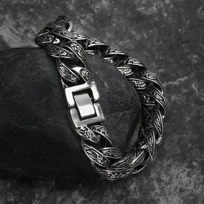 Nuevo regalo de joyería de pulsera de moda de acero inoxidable vintage para hombres
