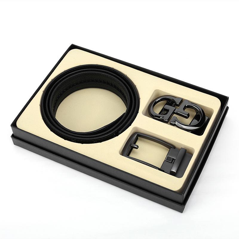Gift Belt Set Men'S Leather Belt High-End Gift Box Automatic Buckle Business Men'S Belt Logo Advanced New