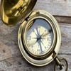 Vintage Handgjord Mässing Fickkompass – 5 cm Diameter, Steampunk-stil, Reseessentiell