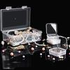 5PCS/Pack Jewelry Storage Box Square Transparent Plastic Case Portable Earring Necklace Nail Srt Display Packaging Container ZYF