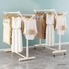Floor-Standing Double-Row Clothing Rack for Men's, Women's, and Children's Apparel