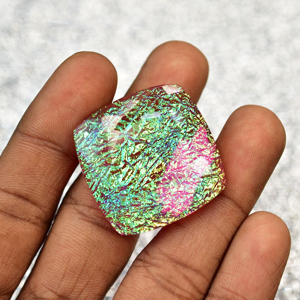 Lab-Created Opal Loose Gemstone 28x28mm Large Monarch Fire 78.2 ct Doublet Square Cut