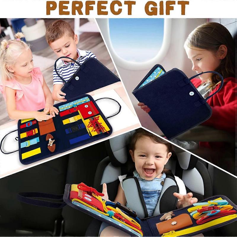 Busy Board, Activity Board for Preschoolers, Educational Toys for Kids, Buckle, Button, Zipper Educational Learning Board