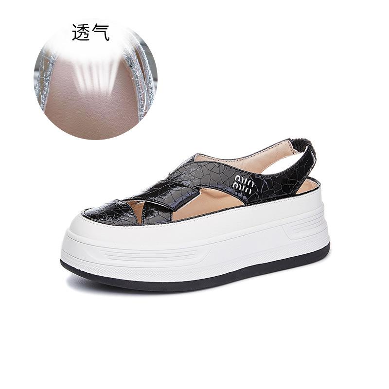 

Новые плоские сандалии 2025 летняя обувь римские сандалии удобные универсальные повседневные туфли женские дышащие пляжные женские туфли 35 чёрный