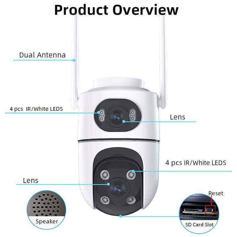 ICSEE Dual-Screen WiFi 8MP Outdoor Ultra-Clear Binocular Camera Monitor