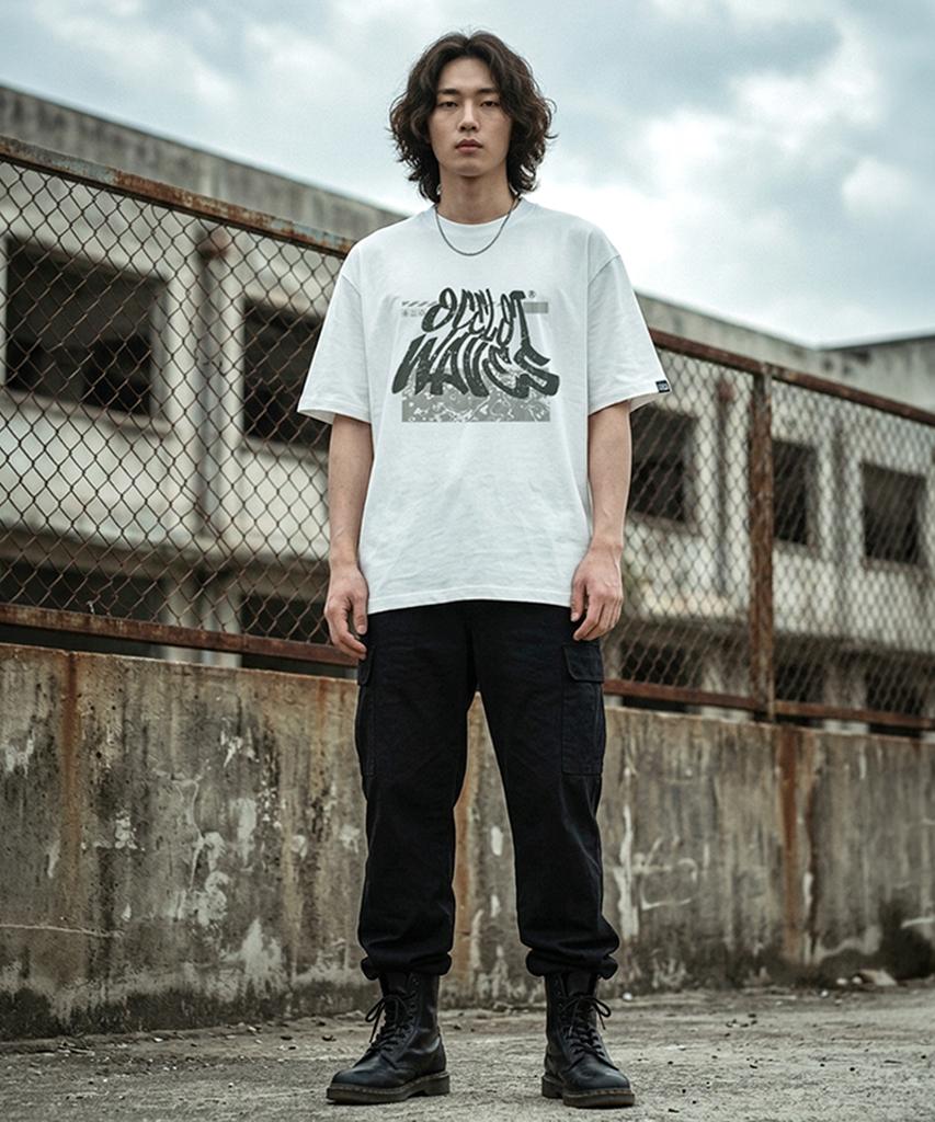 Osillos C104 Liquid Oversized Short Sleeve T-Shirt_White