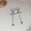 Fashionable Fringe Ear Rings Zircon Cross Tassels Earrings for Women Girls Commuting Temperament Earring Party Jewelry