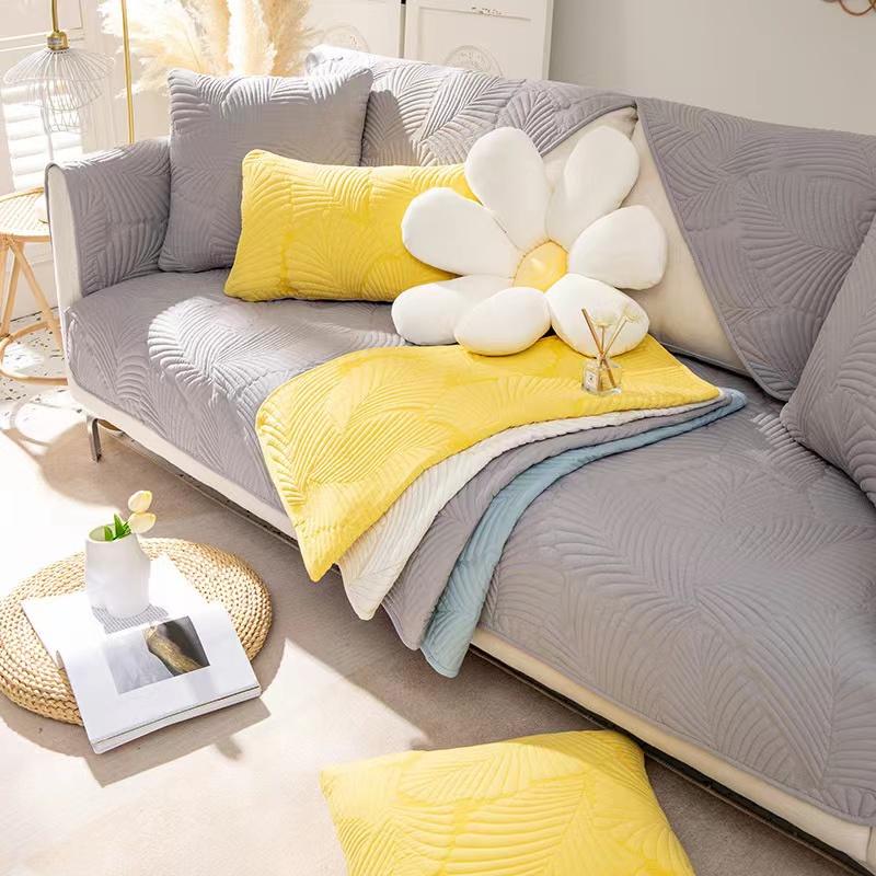 Four Seasons Universal Sofa Cushion Solid Color Modern Combination All-inclusive Universal Sofa Cover Non-slip Nordic Sofa Towel