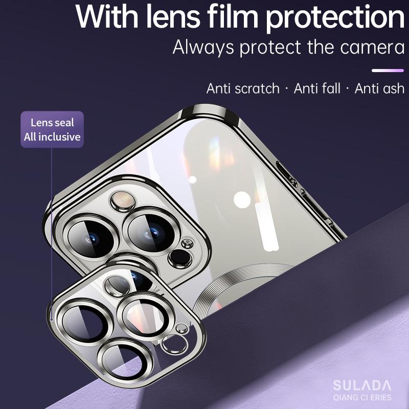 Case for Magsafe Mag Safe Iphone 15 Pro Max 14 Plus 13 12 11 X Xs Xr Se 2020 2022 8 15Pro Camera Lens Protector Protection Cover Phone Accessories