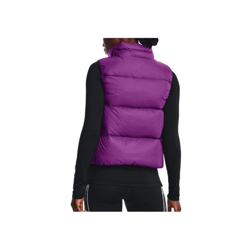 Under Armour Solid Color Logo Embroidered Stand Collar Down Vest Women vests Purple 1375456-580