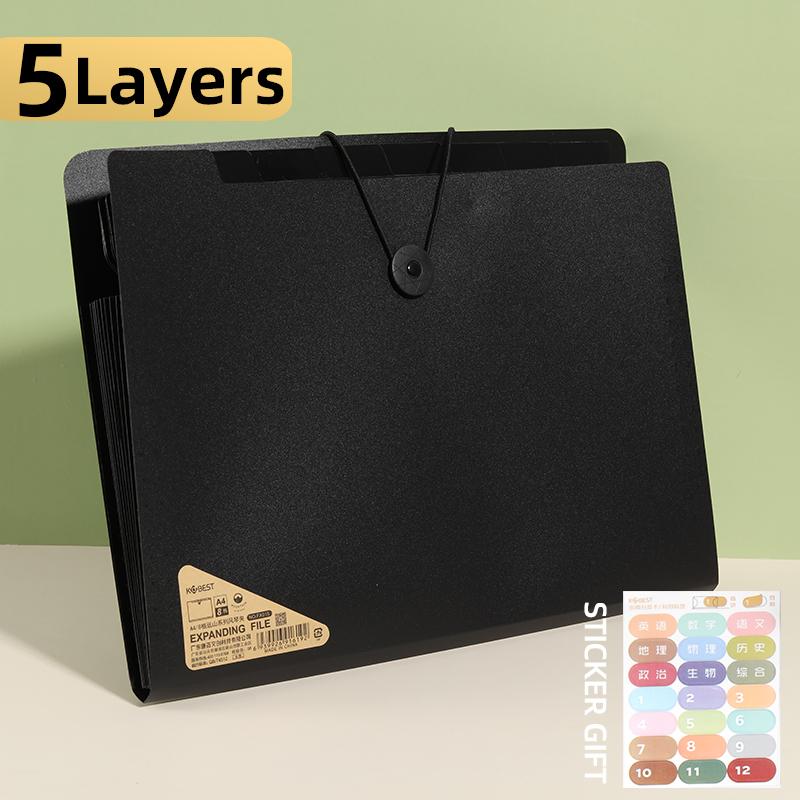 5/8/13 Layers A4 File Folder Storage Bag Test Paper Desktop Tool School Stationery Office Supplies