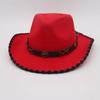Tibetan Vacation Hemming Top Hat Men'S And Women'S Hat Cowboy Hat Simple Ethnic Style Jazz Hat