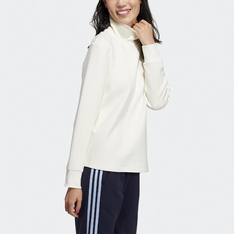 Adidas Neo Womens Long Sleeve Sports Pullover Sweatshirt Women Sweatshirts Off-White GP5498