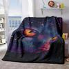 2026 New Arrivals 1pc Vibrant Galaxy Cat Print Flannel Blanket Soft, Warm, All-Season Throw for Couch, Bed, Sofa Travel Colorful Retro Design Perfect