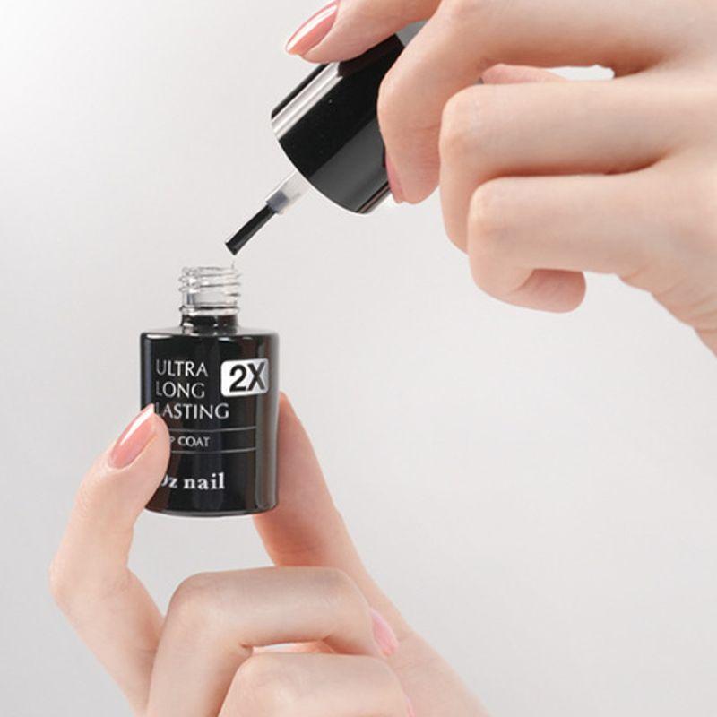 Oz Nail Durability UP Gel Effect Ultra Power Top Coat for Manicure, 10ml (1 Bottle)