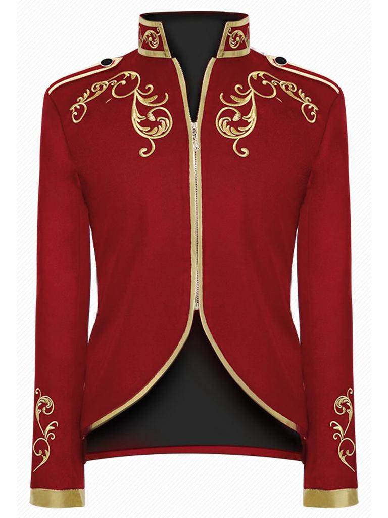 Manzhixin Men's European Court Prince Embroidered Sports Jacket