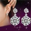 Silver Plated Cute Twin Earrings with Small Diamonds Elegant Silver Jewelry for Women Girls