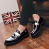Casual Leather Shoes 22 Tassel Platform Leather Shoes, Glossy Hair Stylist Casual Shoes