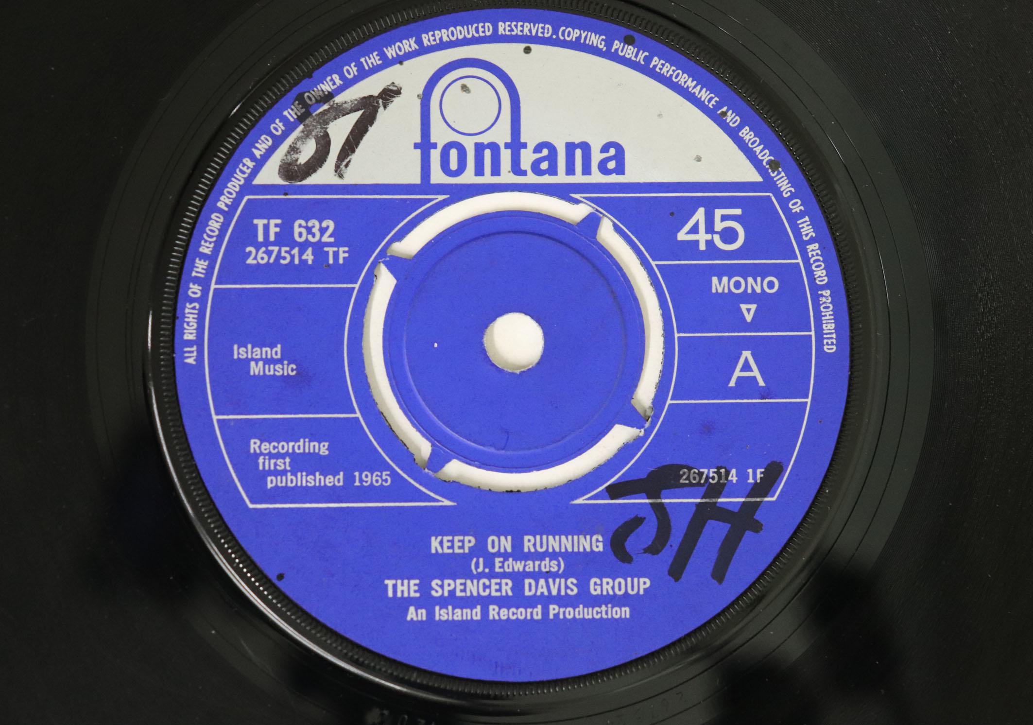 

7inch Record SPENCER DAVIS GROUP - Keep On Running TF632 FONTANA 1965 UK Rock Used