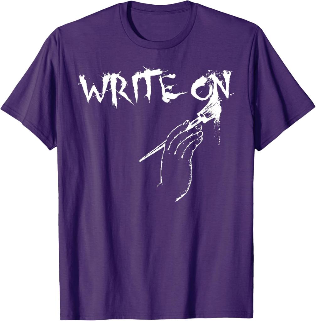 Write On Paint Brush Graphic Tee Men Soft Cotton Casual Short Sleeve TShirt Gift