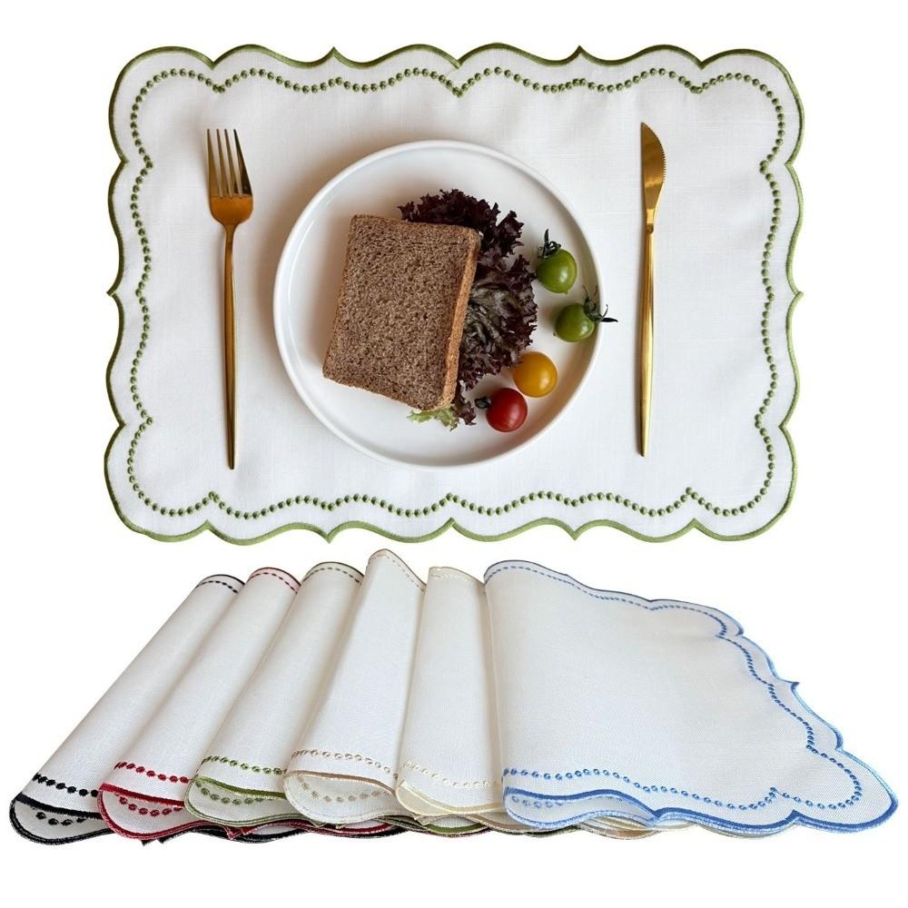 New Vintage Placemat Napkins Embroidered Fabric Washable Decorative Table Mat French Lace Imitation Cotton Linen Table Place Mat