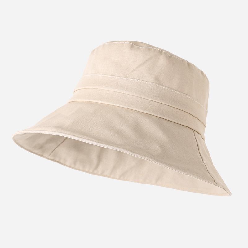 Summer Wide Brim Adjustable Bucket Hat Cotton UV Protection Fisherman Cap Unisex Adult Solid Colors Casual Spring Bob Panama Hat
