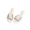Silver Slope Heel Small Cool Slippers Fairy Shoes New Summer Fashion Outer Wear Low Heel Niche Sandals
