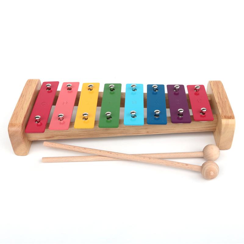 Colorful 8-Note Wooden Glockenspiel: Children s Educational Music Toy