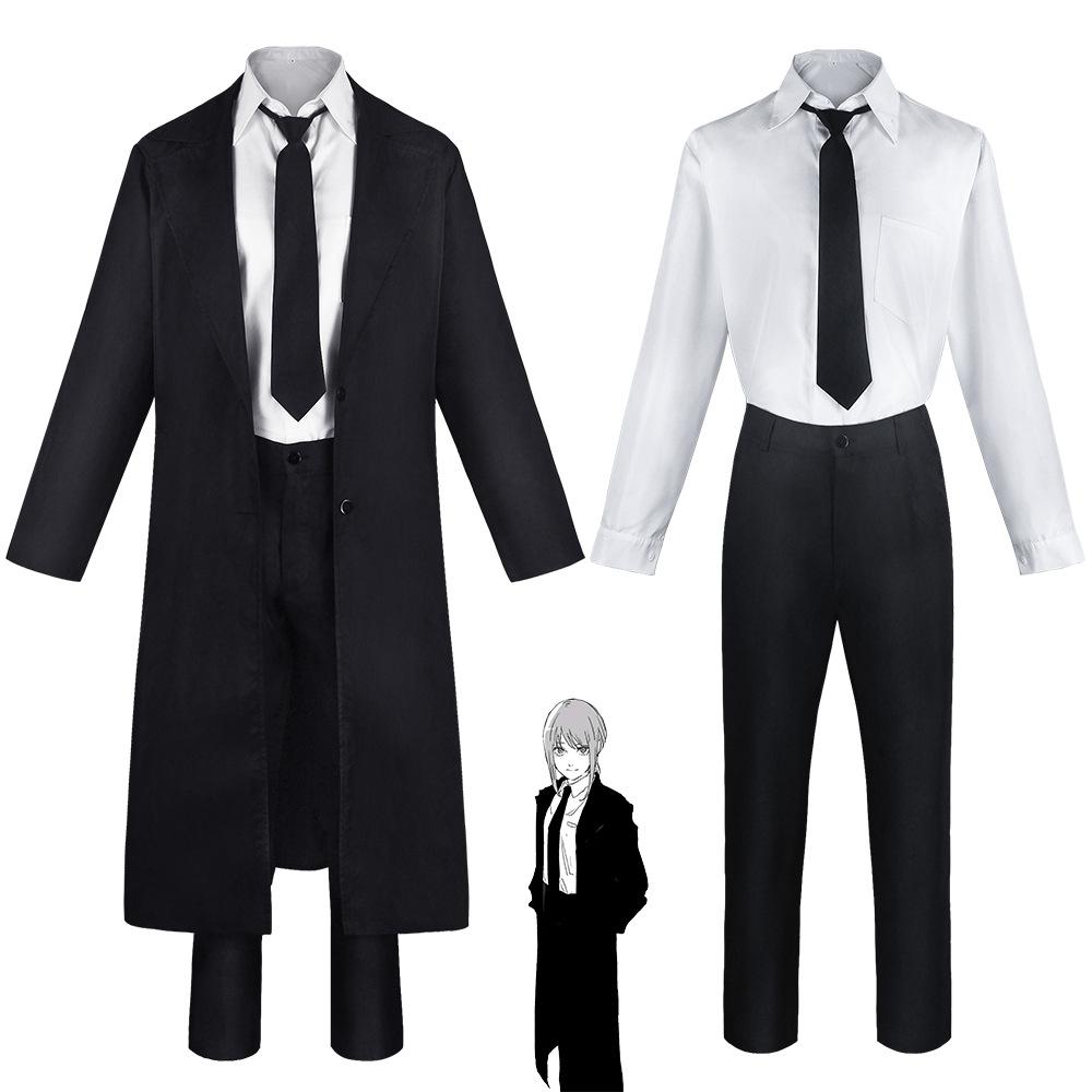 Chainsaw Man Black Suit Cosplay Costume, Aki Hayakawa & Denji Uniform Casual Business Black Suit Outfit