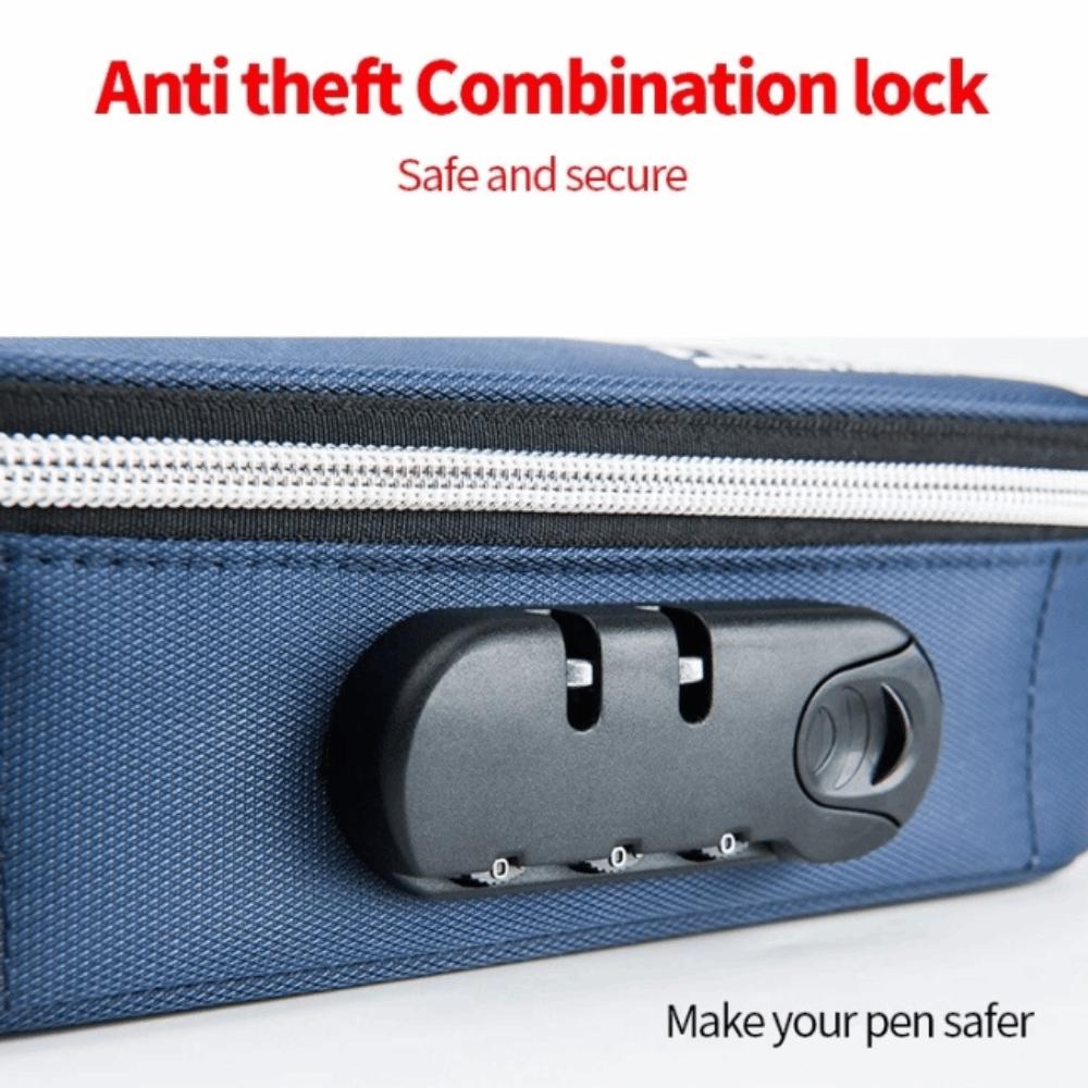 Canvas Password Lock Pen Box 4 Layers Portable Organizer Box Large-Capacity Pencil Case  Boy