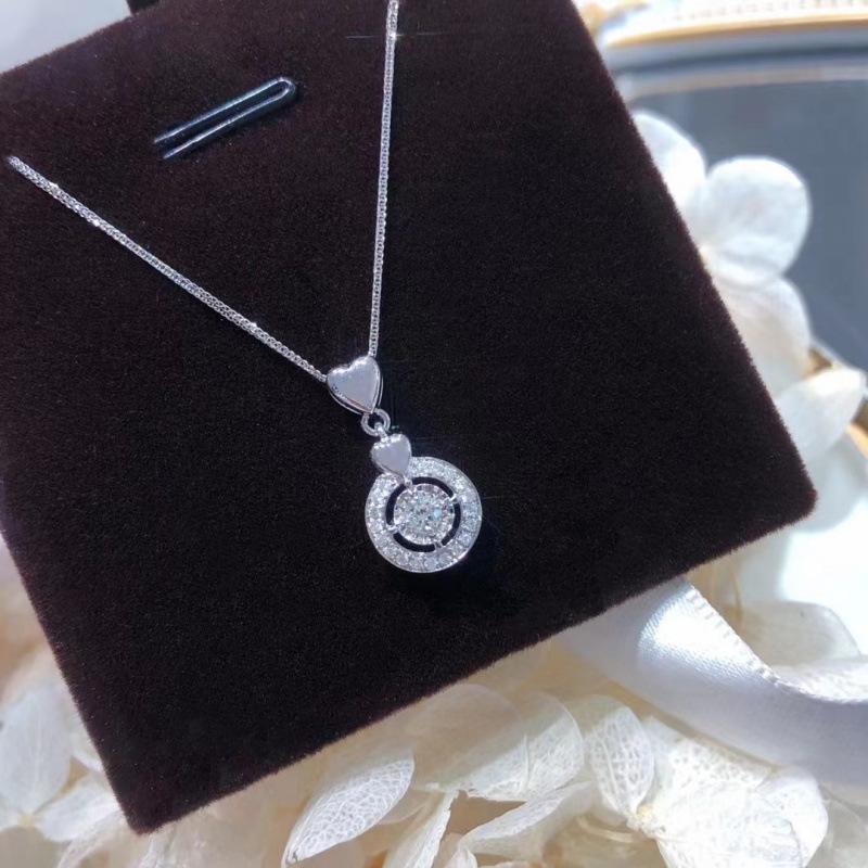 18K Gold Plated Round Pendant Necklace - Trendy Simple Clavicle Chain Choker for Women