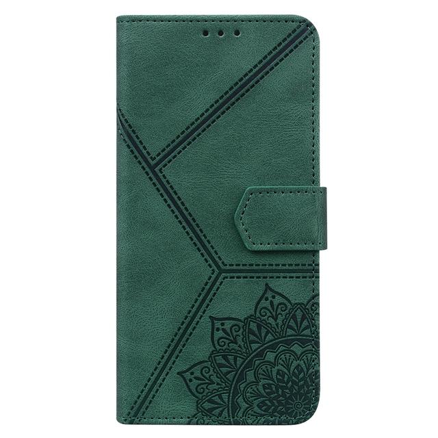 

Чехол-кошелек для телефона Samsung Galaxy A23 A13 A33 A53 A03s A73 5g, чехлы с милой мандалой и цветком, откидная задняя крышка, женская сумка для карт Samsung A33 5G зелёный