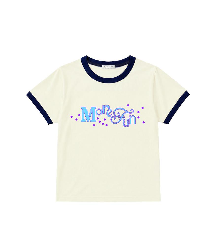Deomopeuhauseu More Fun Ringer Short Sleeve T-Shirt Light Blue