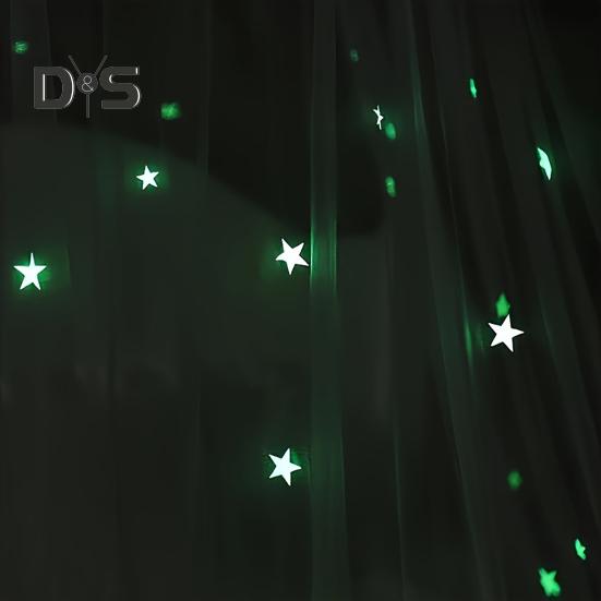 Baldachin de pat cu stele fluorescente Plasă de țânțari respirabilă Cameră copil cu vârf rotund Cort de pat pentru pătuț de copii Articole de uz casnic