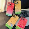 Summer Watercolor Watermelon Phone Case Suitable for iPhone 16 Pro Max 15 14 13 12 Pro 11 XS XR with Makeup Mirror Stand