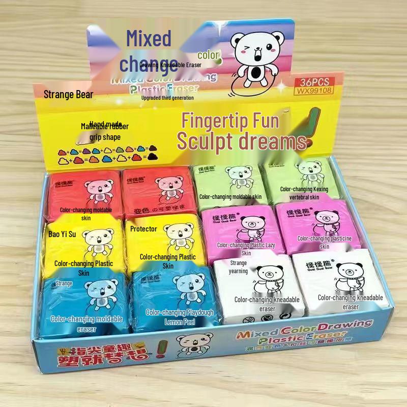 Креативный меняющий цвет пластилиновый ластик для рисования и лепки из глины 1 Piece Random Color Eraser