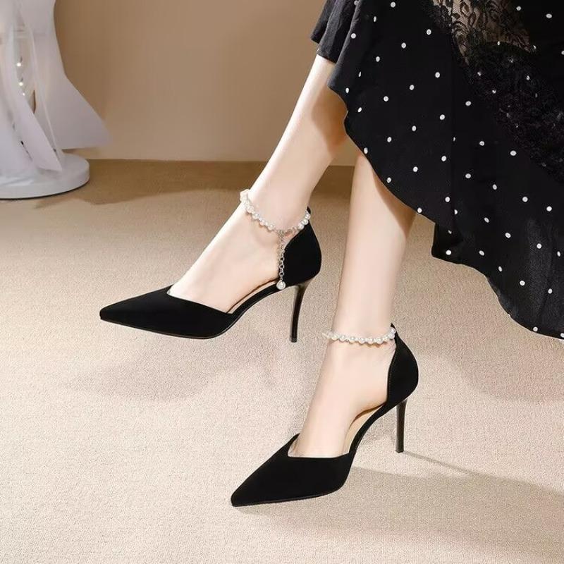 Fashion 2025 New High-quality Shoes Fashionable and Elegant High Heels Summer Rhinestone Pearl Decoration Sexy Stiletto Sandals