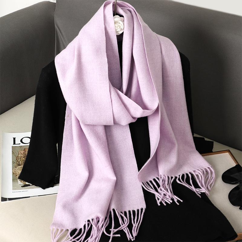 Nytt 62 farger Vinterskjerf for kvinner Langt Varmt Kasjmirskjerf Hijab Ensfarget Dame Sjal Wrap Kvinnelig Pashmina Bandana Hodeskjerf