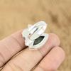 Trillion Black Tourmaline Rough Stone Boho Flower Promise Ring Sterling Silver